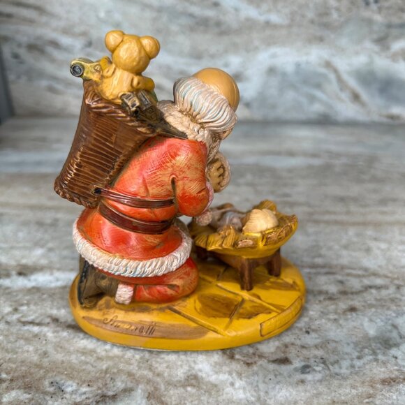 1989 Fontanini Santa Looking Over Baby Jesus Italy #599 Simonetti Hand Painted - Picture 2 of 13